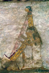 Woman Playing an Arched Harp (detail)